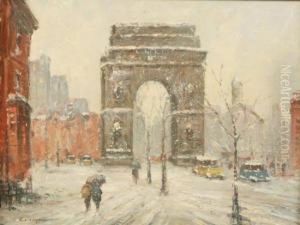 Washington Square In Winter by Colin Campbell Cooper