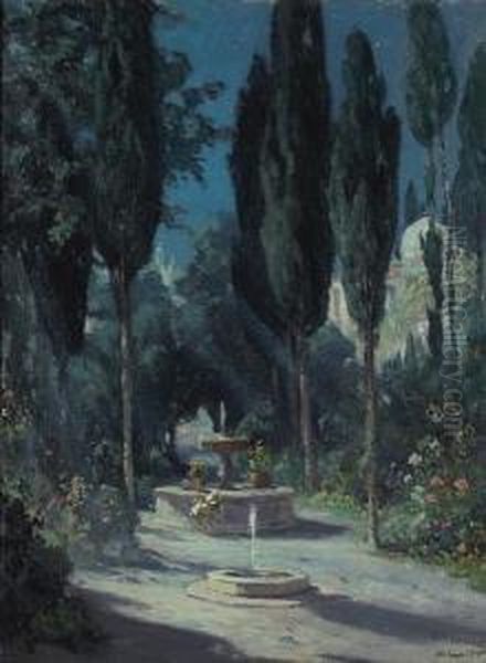 A Garden In Granada In The Moonlight - view 1