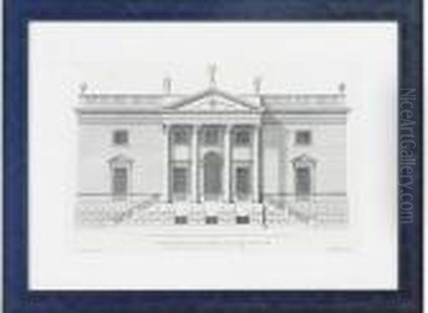 British Country House Architectural Facades From Vitruvius Britannicus: Six Plates - view 1