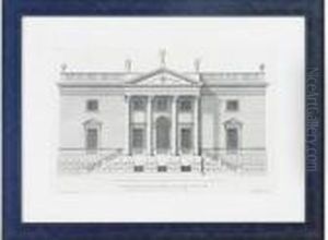 British Country House Architectural Facades From Vitruvius Britannicus: Six Plates by Colin Campbell Cooper