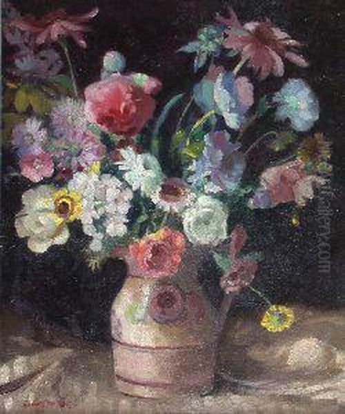 A Still Life Of Assorted Flowers In A Jug - view 1
