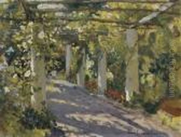 Sun Dappled Garden With Trellis - view 1