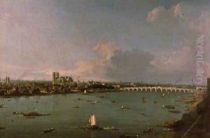 View of the Thames from South of the River by (Giovanni Antonio Canal) Canaletto