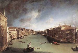 Grand Canal, Looking Northeast from Palazo Balbi toward the Rialto Bridge by (Giovanni Antonio Canal) Canaletto