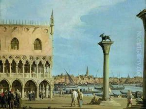 The Piazzetta di San Marco Looking South, Venice by (Giovanni Antonio Canal) Canaletto