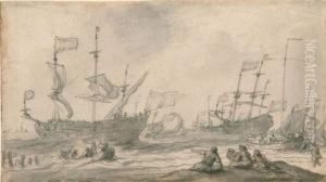 Ausfahrt Der Schiffe Bei Wind. by Pieter Jansz. Coopse