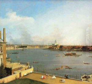 The Thames and the City of London from Richmond House