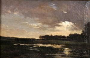 Paysage A La Tombee Du Jour by Joseph Theodore Coosemans