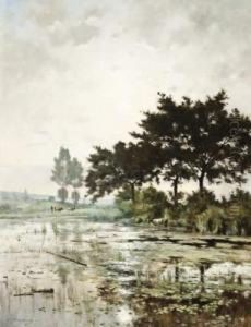 Etang Du Cure A Genck by Joseph Theodore Coosemans
