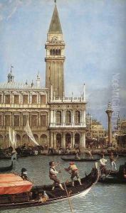 Return of the Bucentoro to the Molo on Ascension Day (detail) by (Giovanni Antonio Canal) Canaletto