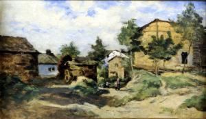 Village De Campagne by Joseph Theodore Coosemans