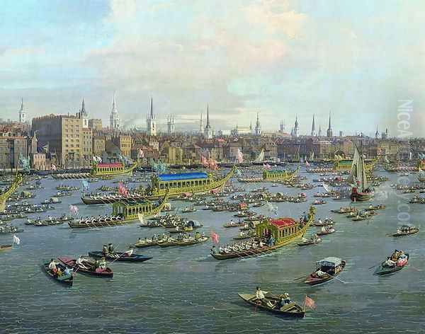 The River Thames with St. Paul's Cathedral on Lord Mayor's Day, detail of the boats, c.1747-48 - view 1