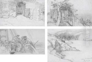 Figure Drawings And Landscapes by Charles West Cope