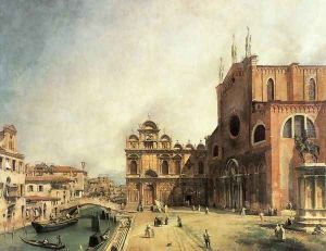 SS. Giovanni e Paulo and the Scuola de San Marco by (Giovanni Antonio Canal) Canaletto