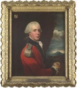 Portrait Of Henry Belasyse, 2nd 
Earl Fauconberg (1743-1802),half-length, In Uniform, In A Landscape by John Singleton Copley