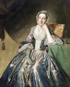 Portrait Of A Woman Seated At A Table by John Singleton Copley