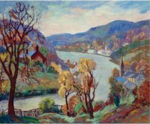 Along The Delaware River At New Hope by Fern Isabel Coppedge
