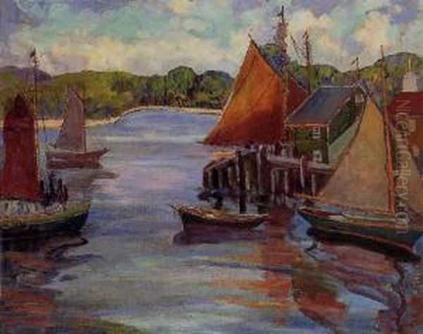Drying Sails, Gloucester, Massachusetts - view 1