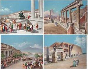 Pompei Di Diciotto Secoli Fa Pompei Attuale, A Set Of 25 Views by Antonio Coppola