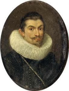 Portrait Of A Gentleman, Half-length, In A Black Costume And A White 'molensteenkraag' thumbnail