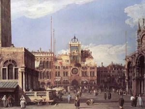 Piazza San Marco: the Clocktower by (Giovanni Antonio Canal) Canaletto