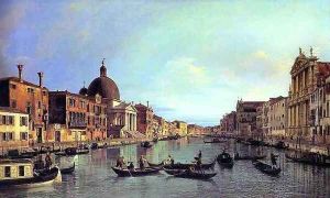 Venice, the Upper Reaches of the Grand Canal with S. Simeone Piccolo by (Giovanni Antonio Canal) Canaletto