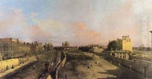 London: Whitehall and the Privy Garden looking North by (Giovanni Antonio Canal) Canaletto