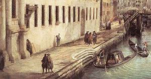 Rio dei Mendicanti (detail) by (Giovanni Antonio Canal) Canaletto