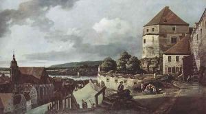 View from Pirna, the sun-stone fortress view by (Giovanni Antonio Canal) Canaletto