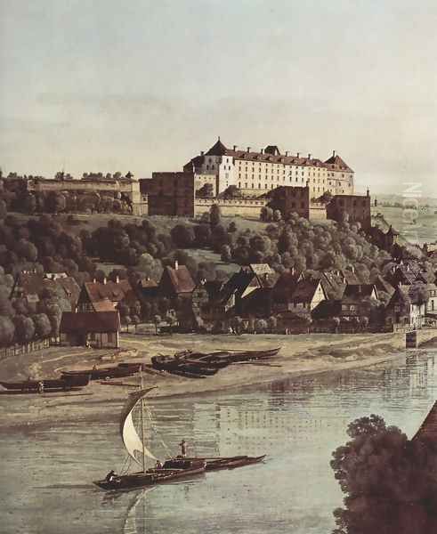 View from Pirna, Pirna vineyards at Prosta, with Fortress Sonnenstein, detail - view 1