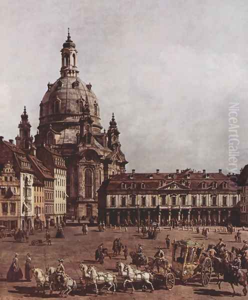 View of Dresden, the Neumarkt in Dresden, Jewish cemetery, with women's Church and the Old Town Watch, detail 2 - view 1