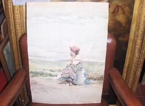 An Italian Peasant Girl by Augusto Corelli