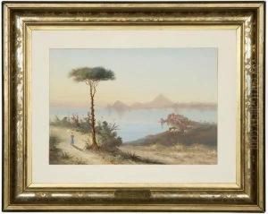 Bay Of Naples by Augusto Corelli