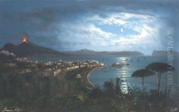 The Bay Of Naples At Moonlight - view 1