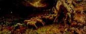 Pastorella Con Gregge by Augusto Corelli