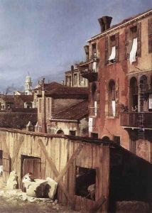 The Stonemason's Yard (detail) by (Giovanni Antonio Canal) Canaletto
