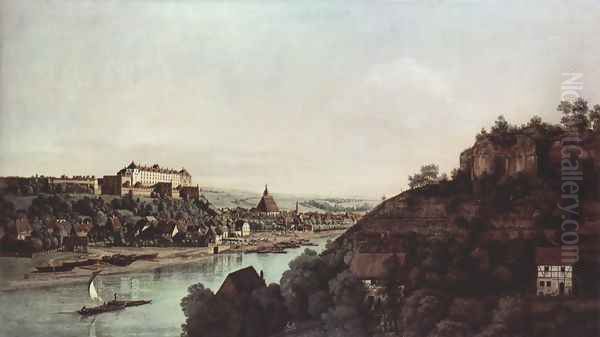 View from Pirna, Pirna of the vineyards at Posta, with Fortress Sonnenstein - view 1