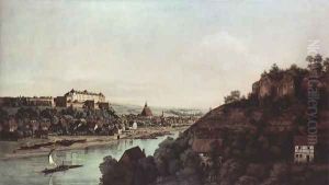 View from Pirna, Pirna of the vineyards at Posta, with Fortress Sonnenstein