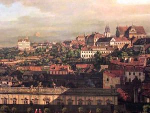 View on Warsaw from Royal Castle fragment by (Giovanni Antonio Canal) Canaletto