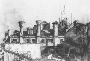 Roofs and Chimneys in Venice by (Giovanni Antonio Canal) Canaletto