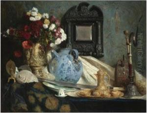 Still Life With Coffee Service And Hookah by Fernand-Anne Piestre Cormon