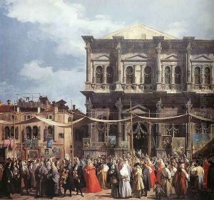 The Feast Day of St Roch (detail) by (Giovanni Antonio Canal) Canaletto
