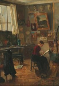 L'eleve Dans L'atelier Du Peintre