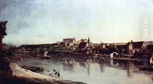 View from Pirna, Pirna of Kopitz, with Fortress Sonnenstein by (Giovanni Antonio Canal) Canaletto