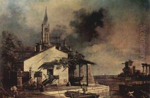 Lagoon landscape by (Giovanni Antonio Canal) Canaletto