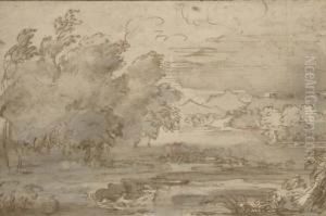 A River Landscape With Cattle A River Landscape With Cattle