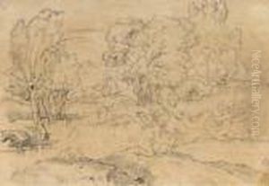 Des Putti Jouant Avec Des Cygnes Sur Un Lac, Deux Femmes Au Secondplan, D'apres Carracci Des Putti Jouant Avec Des Cygnes Sur Un Lac, Deux Femmes Au Secondplan, D'apres Carracci