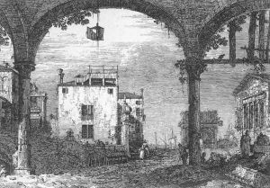 Capriccio with a Portico by (Giovanni Antonio Canal) Canaletto