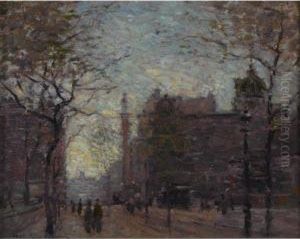 Study For 'rainy Day, Columbus Circle' by Paul Cornoyer