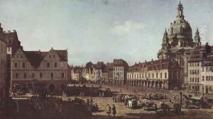 View of Dresden, the Neumarkt Moritz by (Giovanni Antonio Canal) Canaletto